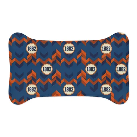 Virginia State 1882 Orange & Blue Pet Feeding Mats — other view