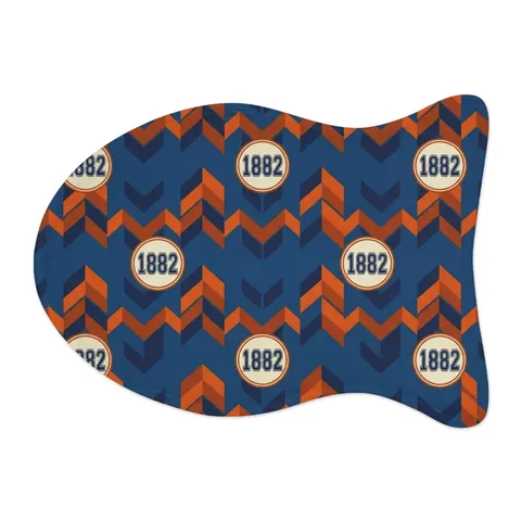 Virginia State 1882 Orange & Blue Pet Feeding Mats — other view