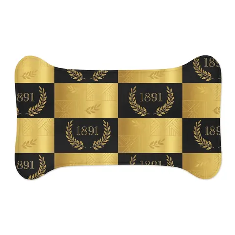 West Virginia State 1891 Black & Gold Pet Feeding Mats — other view