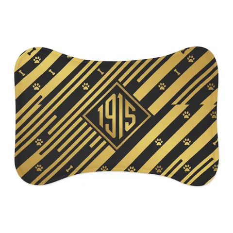 Xavier 1915 Gold & Black Pet Feeding Mats — other view