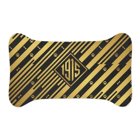 Xavier 1915 Gold & Black Pet Feeding Mats — other view