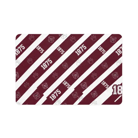 Alabama A&M 1875 Maroon & White Pet Food Mat (12x18) — front view