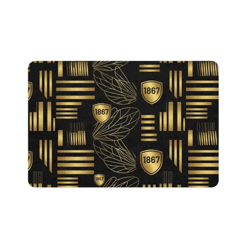 Alabama State 1867 Black & Gold Pet Food Mat (12x18) — front view