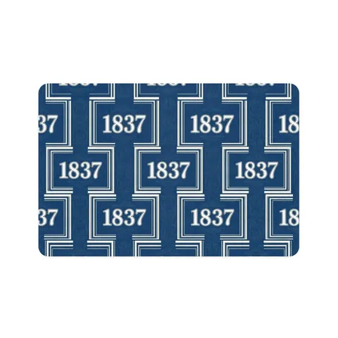 Cheyney 1837 Blue & White Pet Food Mat (12x18) — front view