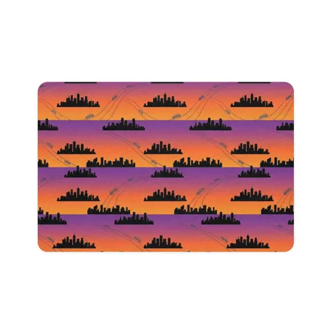 Atlanta Skyline Sunset Silhouette Pet Food Mat (12x18) — front view