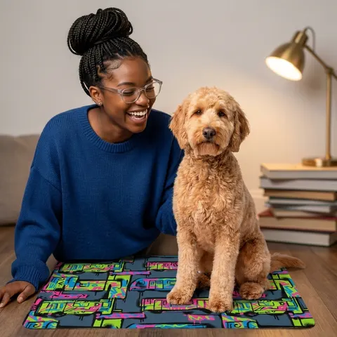 The Bronx Graffiti Train Panels Pet Food Mat (12x18)