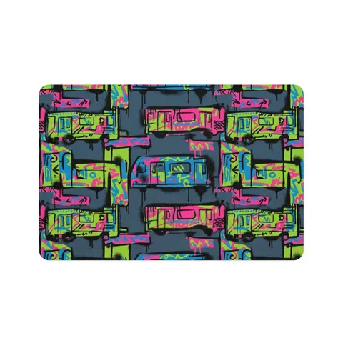 The Bronx Graffiti Train Panels Pet Food Mat (12x18) — front view