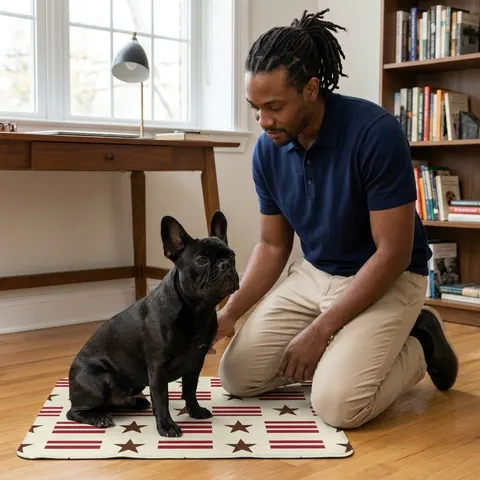 DC Chocolate City Flag Stars Pet Food Mat (12x18)