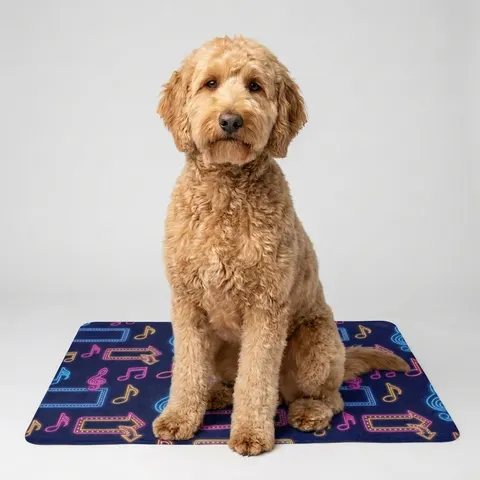Detroit Motown Neon Pet Food Mat (12x18)