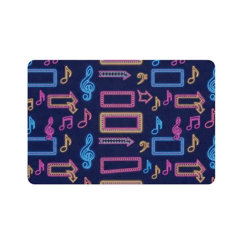 Detroit Motown Neon Pet Food Mat (12x18) — front view