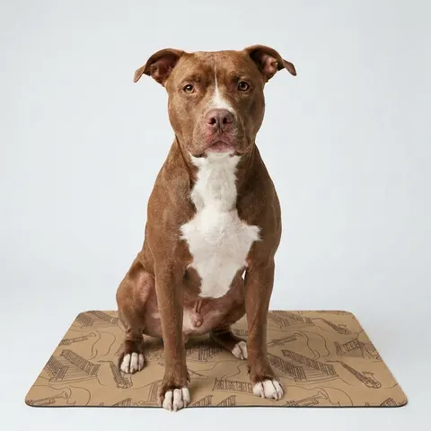 Harlem Brownstone Jazz Lines Pet Food Mat (12x18)