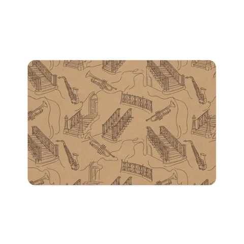 Harlem Brownstone Jazz Lines Pet Food Mat (12x18) — front view