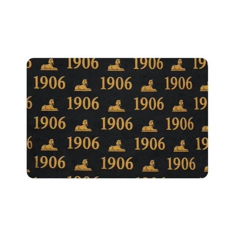 Alpha 1906 Black & Old Gold Pet Food Mat (12x18) — front view
