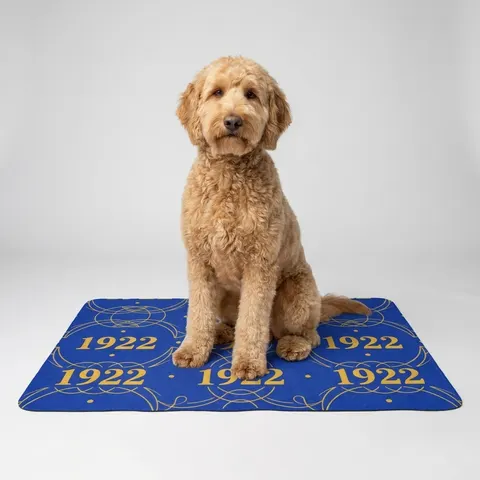 SGRho 1922 Royal Blue & Gold Pet Food Mat (12x18)