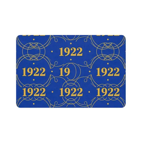 SGRho 1922 Royal Blue & Gold Pet Food Mat (12x18) — front view