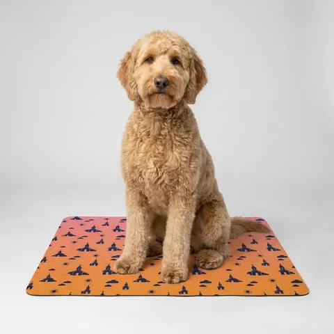 Faith Flag Black Church Sunrise Pet Food Mat (12x18)