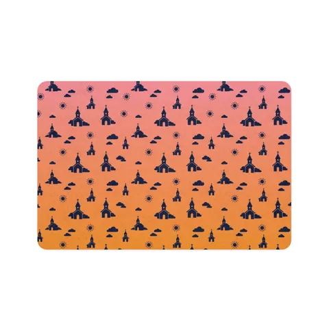 Faith Flag Black Church Sunrise Pet Food Mat (12x18) — front view