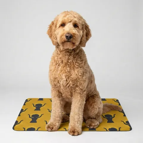 Faith Flag Black Woman in Praise Silhouette Pet Food Mat (12x18)