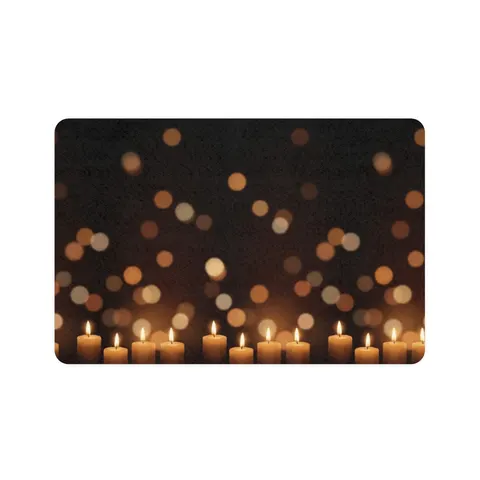 Faith Flag Candlelight Meditation Pet Food Mat (12x18) — front view