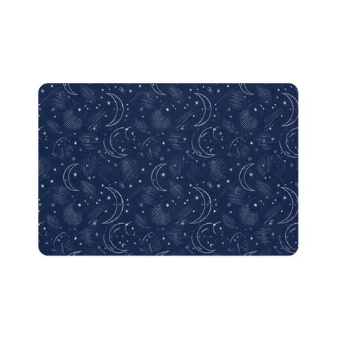 Faith Flag Crescent Moon Night Sky Pet Food Mat (12x18) — front view