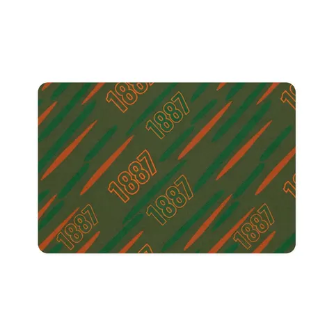 FAMU 1887 Orange & Green Energy Pet Food Mat (12x18) — front view