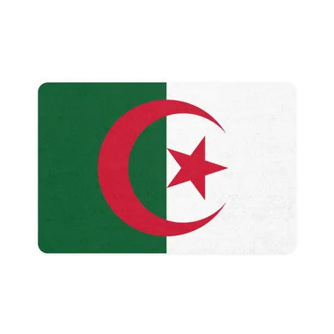 Algeria Green White Red Crescent Pet Food Mat (12x18) — front view