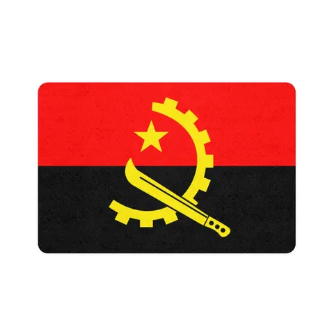 Angola Red Black & Emblem Pet Food Mat (12x18) — front view