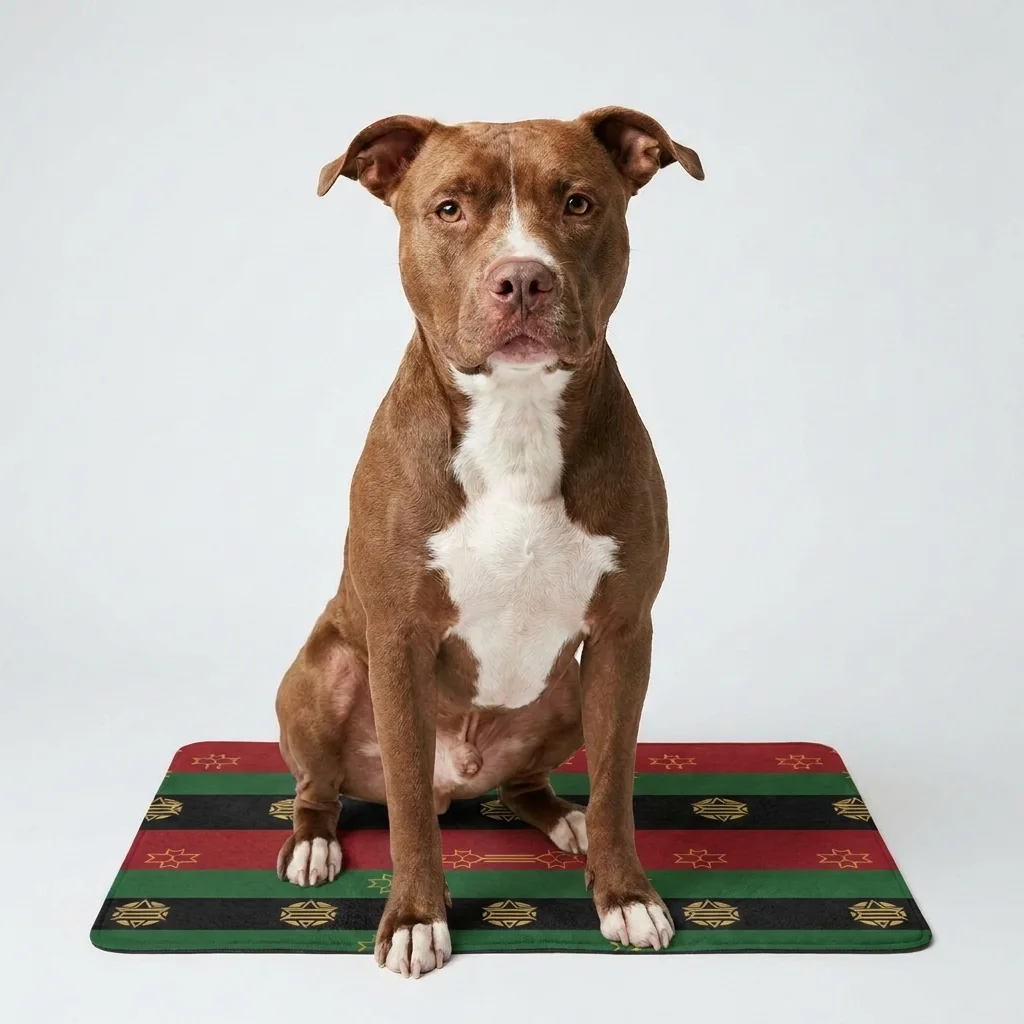 Black American Heritage Black American Heritage Flag Pet Food Mat (12x18) — lifestyle view