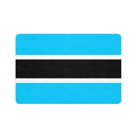 Botswana Blue & Black Stripe Pet Food Mat (12x18) — front view