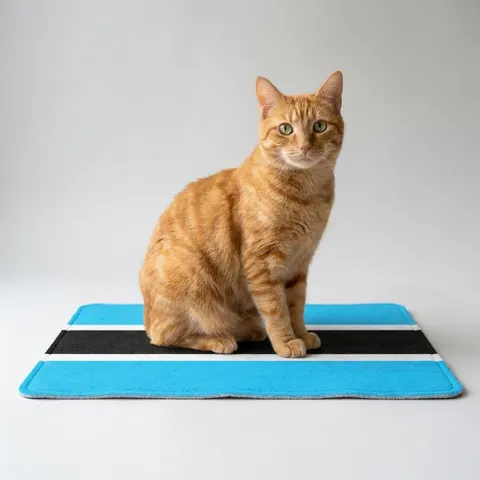 Botswana Blue & Black Stripe Pet Food Mat (12x18)
