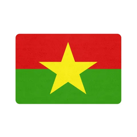 Burkina Faso Red Green Star Pet Food Mat (12x18) — front view