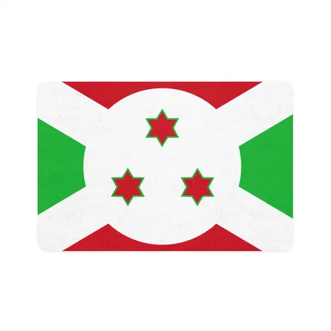 Burundi White Saltire Pet Food Mat (12x18) — front view