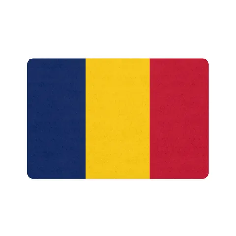 Chad Blue Yellow Red Pet Food Mat (12x18) — front view