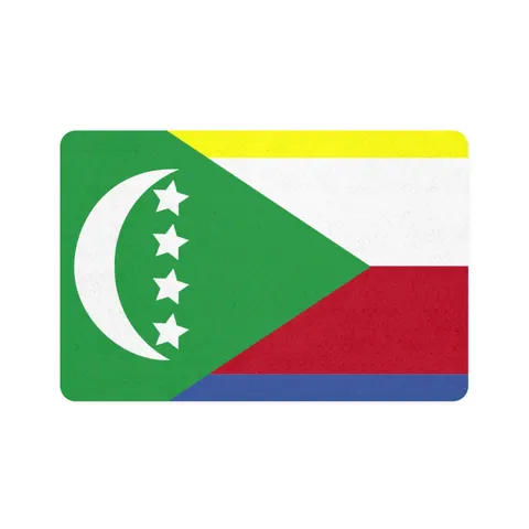 Comoros Green Triangle & Stripes Pet Food Mat (12x18) — front view