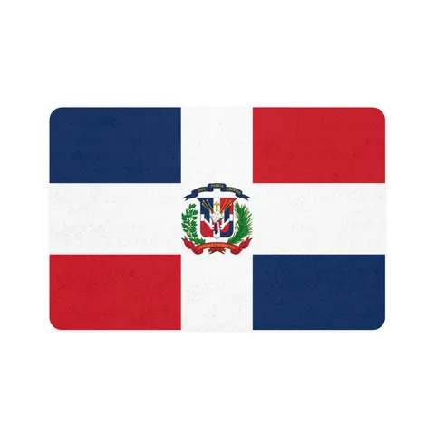 Dominican Republic Cross & Quarters Pet Food Mat (12x18) — front view