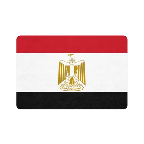Egypt Red White Black Emblem Pet Food Mat (12x18) — front view