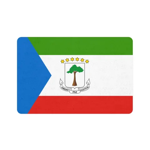 Equatorial Guinea Tricolor & Triangle Pet Food Mat (12x18) — front view