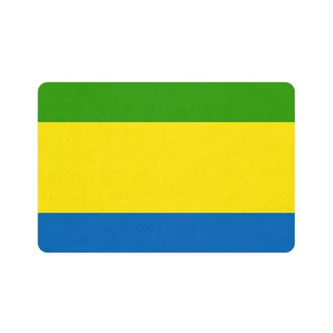 Gabon Green Yellow Blue Pet Food Mat (12x18) — front view