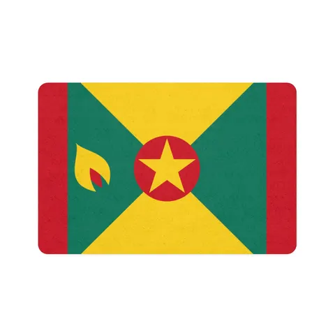 Grenada Red Green Gold Pattern Pet Food Mat (12x18) — front view
