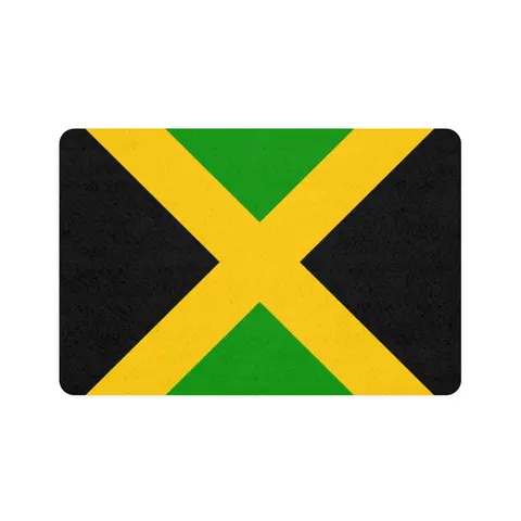 Jamaica Gold Cross Pet Food Mat (12x18) — front view