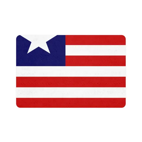 Liberia Stripes & Single Star Pet Food Mat (12x18) — front view