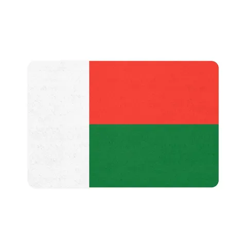 Madagascar White Red Green Pet Food Mat (12x18) — front view