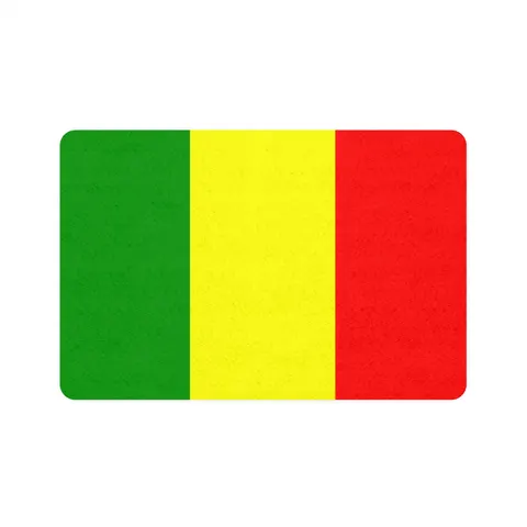 Mali Green Yellow Red Pet Food Mat (12x18) — front view