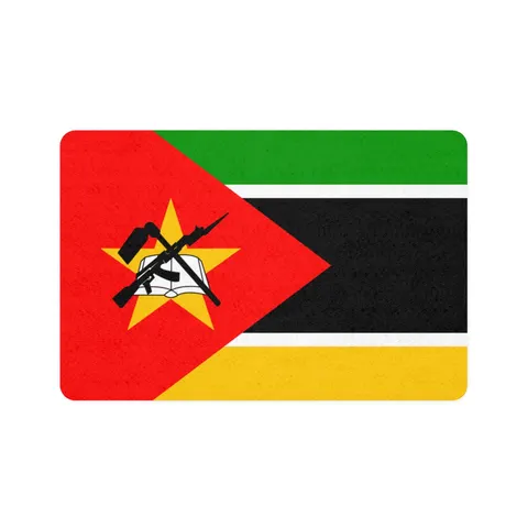 Mozambique Green Black Yellow Pet Food Mat (12x18) — front view