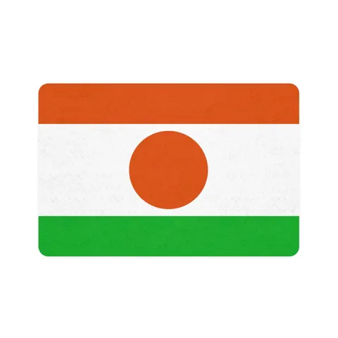 Niger Orange White Green Circle Pet Food Mat (12x18) — front view