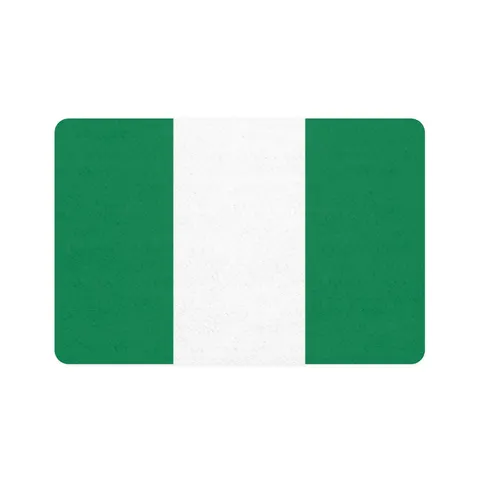 Nigeria Green & White Stripes Pet Food Mat (12x18) — front view