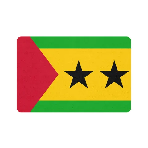 São Tomé & Príncipe Stars & Stripes Pet Food Mat (12x18) — front view
