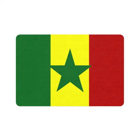 Senegal Green Yellow Red Pet Food Mat (12x18) — front view