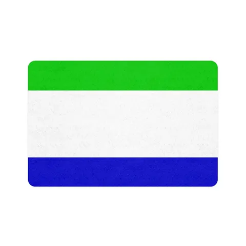 Sierra Leone Green White Blue Pet Food Mat (12x18) — front view
