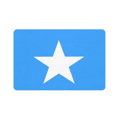 Somalia Blue White Star Pet Food Mat (12x18) — front view